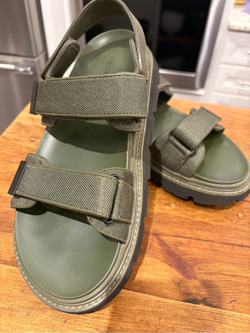Pedro Bryson Back Strap Sandals Military Green